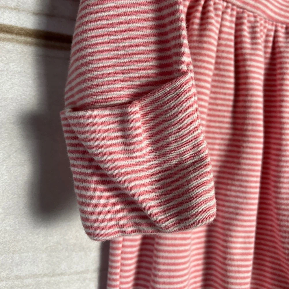 Ralph Lauren Baby Girls Pink White‎ Striped Sleep Sack Gown 3M